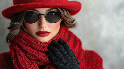 Elevate your fall fashion with chic and warm essentials a purse, a fashionable felt hat, black gloves and scarf, and sunglasses. image on a white isolated background with copyspace for text or an ad.