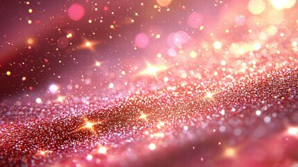 Fototapeta premium Pink glitter sparkles, bokeh background, festive backdrop