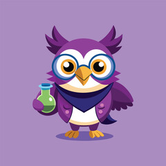 draw a cartoon purple owl.eps