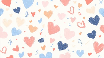 Colorful Heart Patterns on Light Background for Celebrations