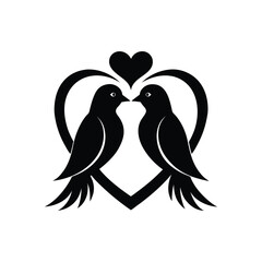 love birds on white background.eps