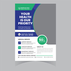 professional medical hospital dental doctor nursing flyer poster brochure banner template design vector 