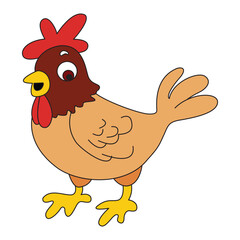 Hen smiling isolated on white background