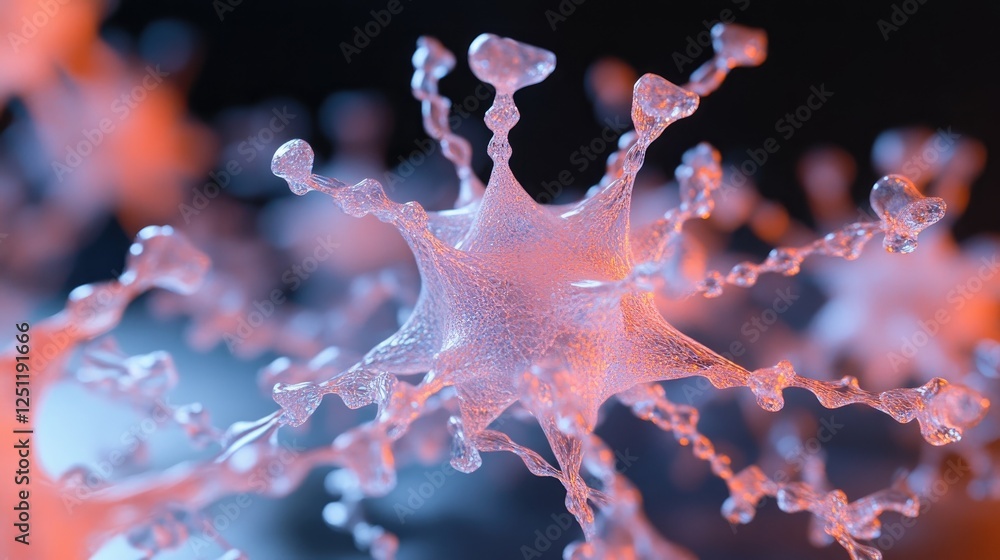 Poster tiny nanomachines assembling themselves into complex patterns.