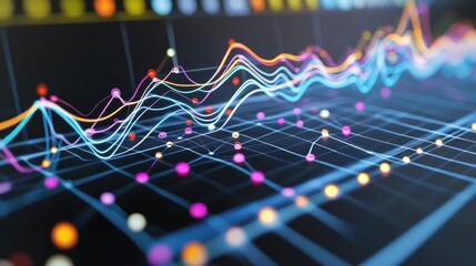 Visual representation of predictive analytics using machine learning.