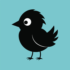 baby bird  silhouette icon .eps