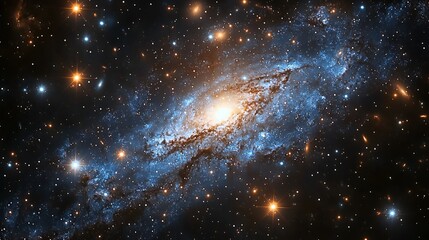 Fototapeta premium Spiral galaxy, cosmic dust, stars, deep space, background, astronomy, science