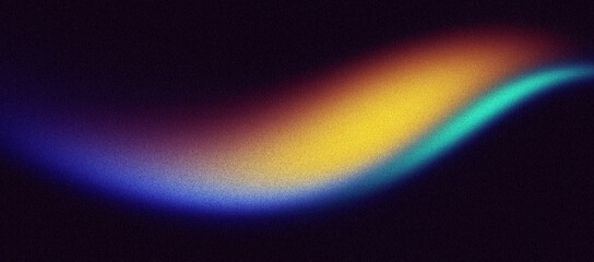Abstract gradient background teal blue orange color flow grainy wave dark noise texture cover header design 
