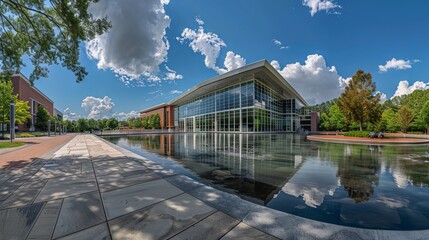 Modern james b. Hunt library exterior on centennial campus at nc state university in raleigh, north carolina, usa