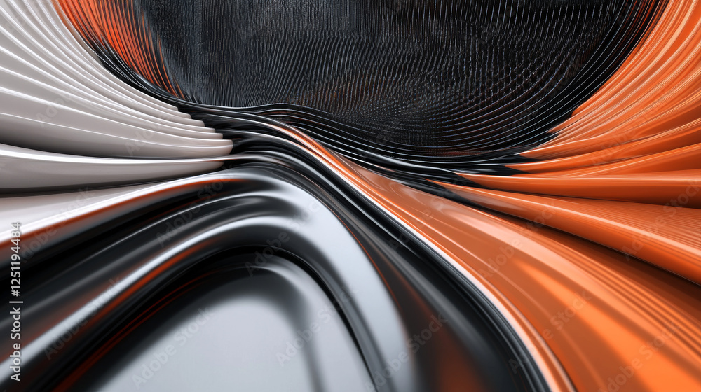 Aufkleber a computer-generated abstract design featuring futuristic geometric forms, embodying a sleek and mod
