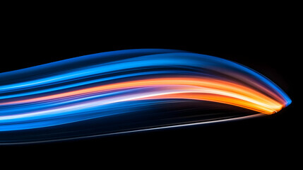 Abstract light trails, blue orange, dark, motion, design