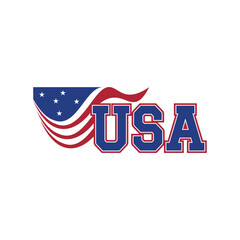 usa logo design with flag element