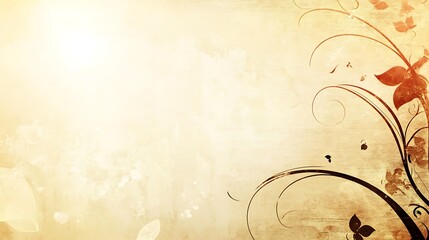 Elegant Floral Design with Butterflies on Grunge Background