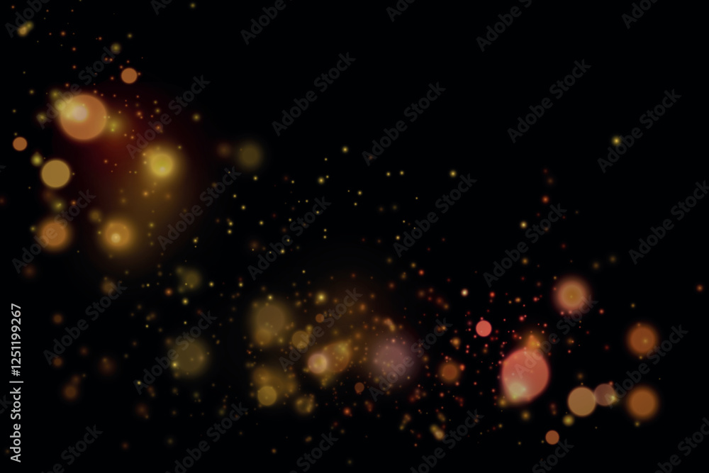 Poster magical bright colorful cloud of sparkling bokeh glare. small, bright particles of bokeh sparkles an