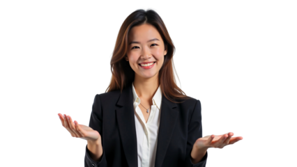 Woman Hand UP Businessman in Dark Blue Suit PNG – Transparent, Isolated on White Background, Clipping Path, Download