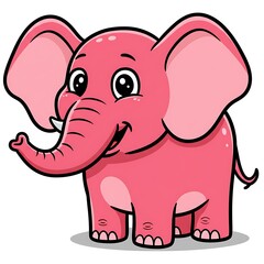 Obraz premium Cartoon happy elephant on white background 