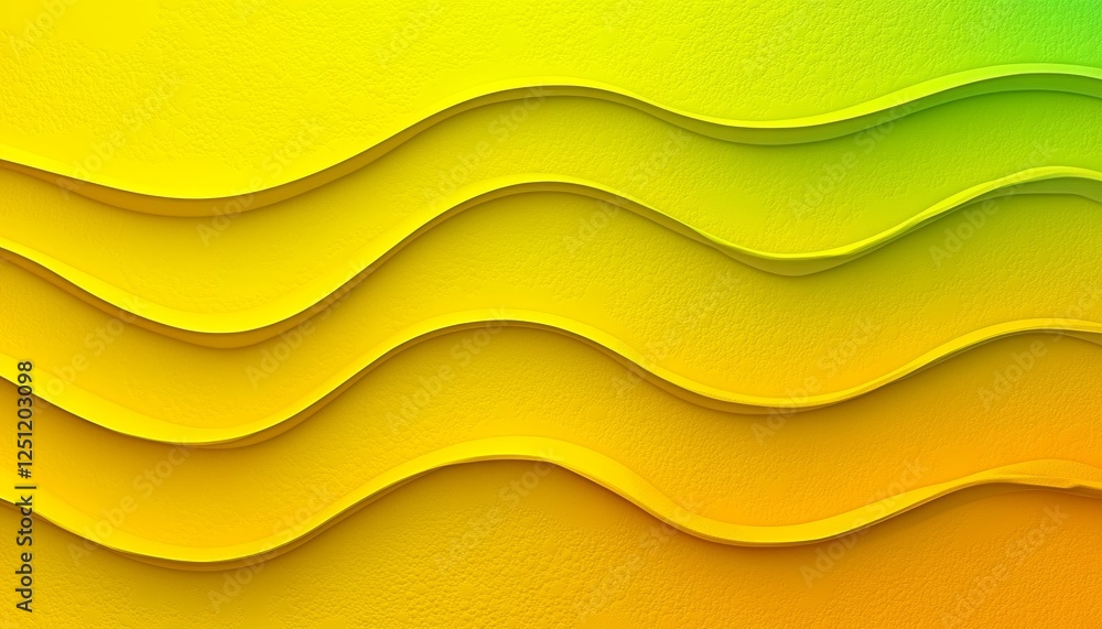 Poster seamless yellow gradient, 3d minimalist wave texture pattern background, delicate design for text