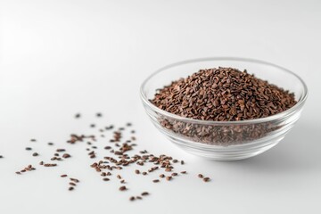 Rice brown isolated on white background.