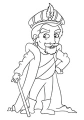 King outline for color vector illustration