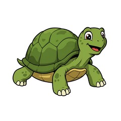 Fototapeta premium Illustration of cartoon happy turtle 