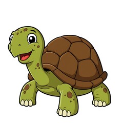 Obraz premium Illustration of cartoon happy turtle 