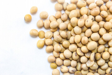 pile of soybeans isolated on white background