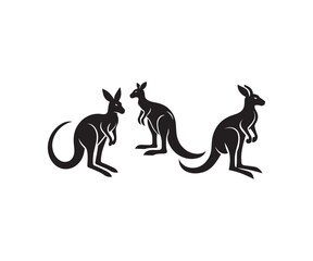 Kangaroo silhouette logo illustration