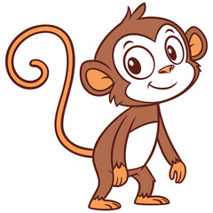 Obraz premium Adorable Monkey Clipart Design.