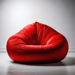 Red Velvet Beanbag Chair generative AI