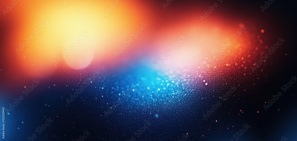 Poster vibrant color gradient background abstract art blue pink yellow soft bokeh glow dynamic composition