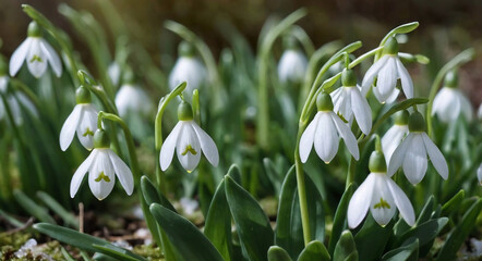 Obraz premium snowdrop flower, delicate spring flower