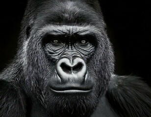 Obraz premium Gorilla face high resolution portrait image