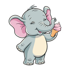 Fototapeta premium Cute carton baby elephant