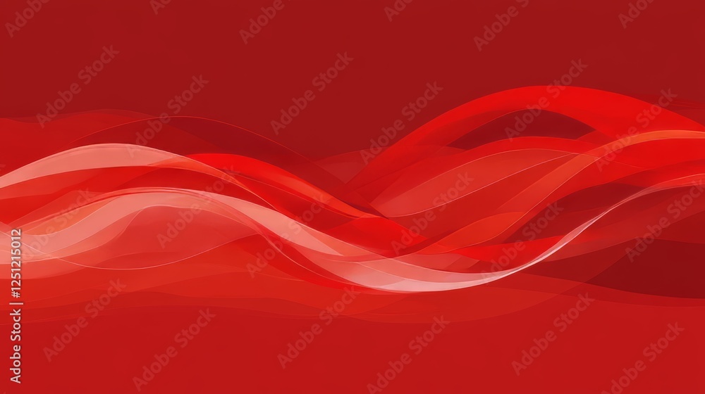 Poster intense red dynamic flowing lines background, modern and abstract graphic design element.