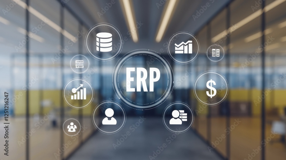 Poster erp system: business management software solution