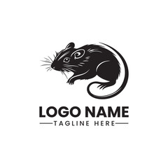 rat vector logo illustration silhouette mouse logo vector, rat icon