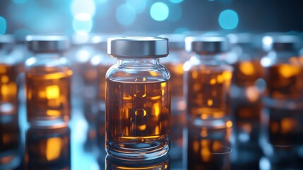 (Multiple values)Medical vials on production line at pharmaceutical factory, Pharmaceutical machine working pharmaceutical glass bottles production line, health care, pandemic.