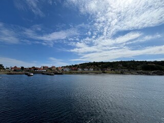 Obraz premium view of the bay of the city