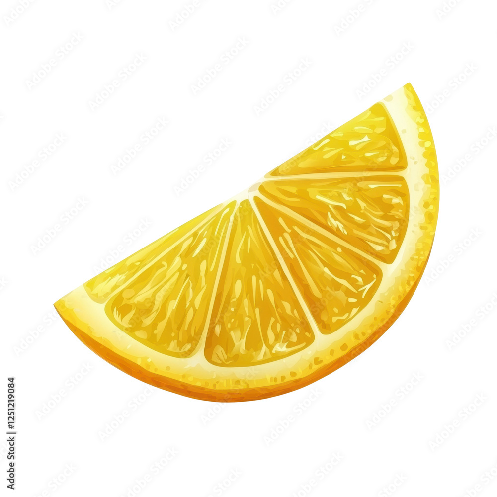 Poster freshly sliced lemon on transparent background for culinary use