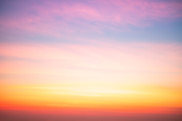 Beautiful , luxury soft gradient orange gold clouds and sunlight on the blue sky perfect for the background, take in evening,Twilight, Large size, high definition landscape photo
