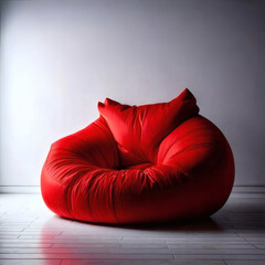 Red Oversized Beanbag Chair generative AI