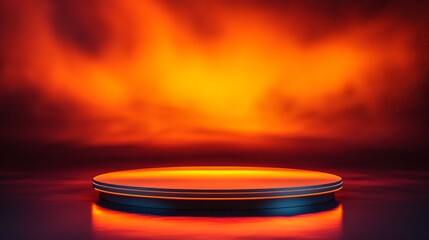 3D Empty Podium Valentines Day Sunset - Romantic, warm, product display, Valentine's Day, sunset backdrop.  Empty stage, celebration, love.