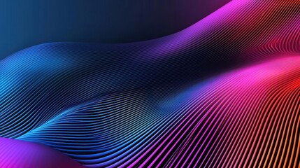 Abstract Digital Wave Pattern with Glowing Dots