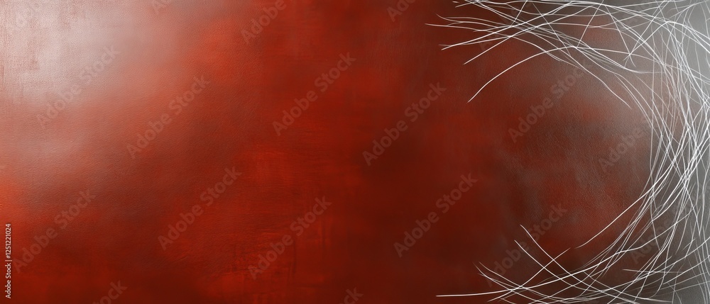 Poster a textured abstract background featuring deep red tones with delicate white lines swirling around it