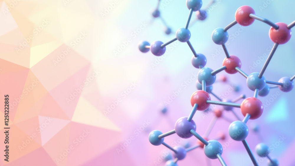 Aufkleber semaglutide molecule structure highlighted with a colorful abstract background.