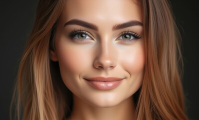 Smiling young woman with beautiful features