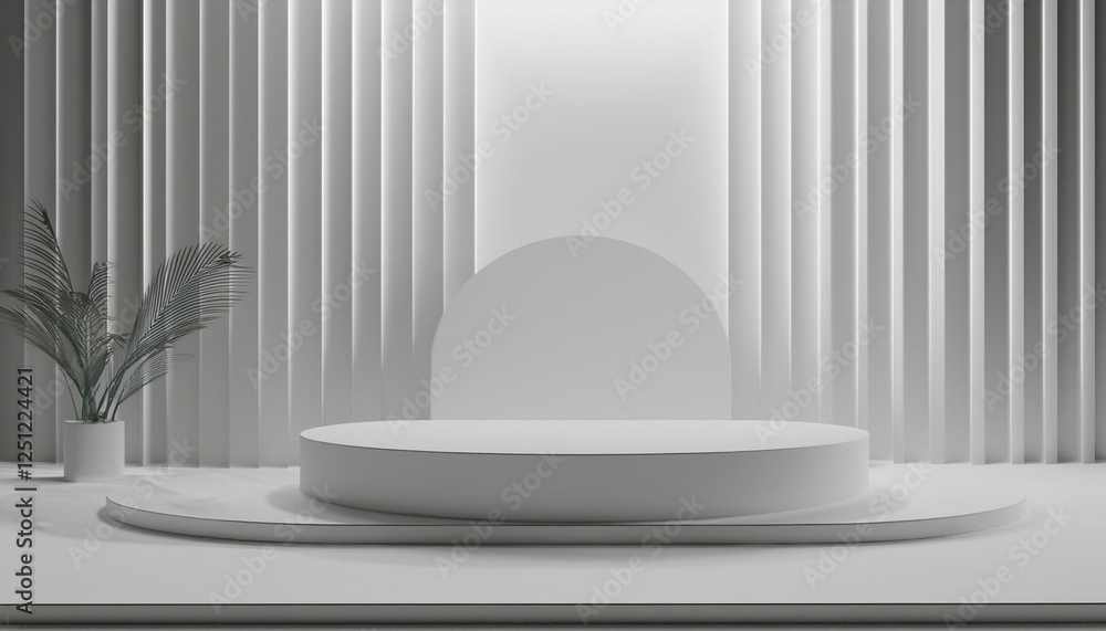 Aufkleber 3d minimal background 3d modern display stand white background for cosmetic and product presentation
