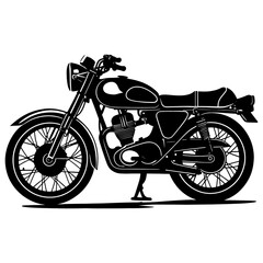 Fototapeta premium Bold Classic Motorcycle Silhouette in Bold Outline on White Background.a modern motorcycle silhouette illustration art.