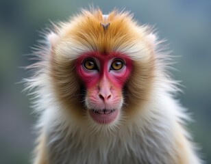Obraz premium Close Up Portrait of a Japanese Macaque Monkey Wildlife Animal