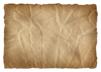 realistic treasure map, blank treasure map, paper vintage background, template, recycle brown paper crumpled texture, old paper surface on transparent background, isolated